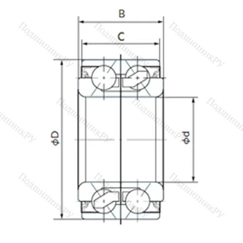 Подшипник шариковый радиально-упорный 40BVVS 6-2NSL