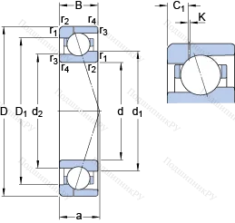 Подшипник 71909 CE/P 4AH 1
