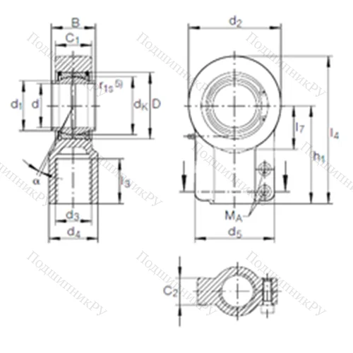 Подшипник скольжения сферический GIHN-K 200 LO от производителя  INA