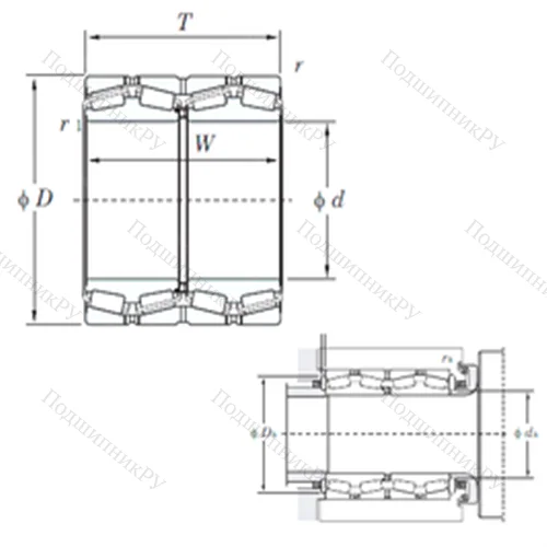 Подшипник роликовый радиально-упорный 47344