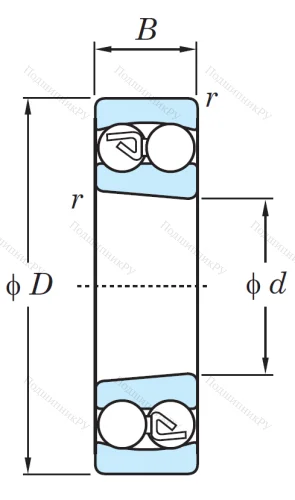 Двухрядный шариковый подшипник 1313 K от производителя  KOYO