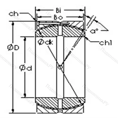 Подшипник скольжения сферический GEH 180HCS