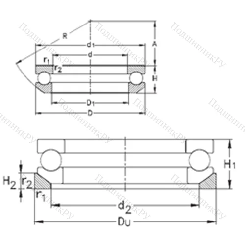 Подшипник шариковый упорный 53209+U 209 от производителя  NKE