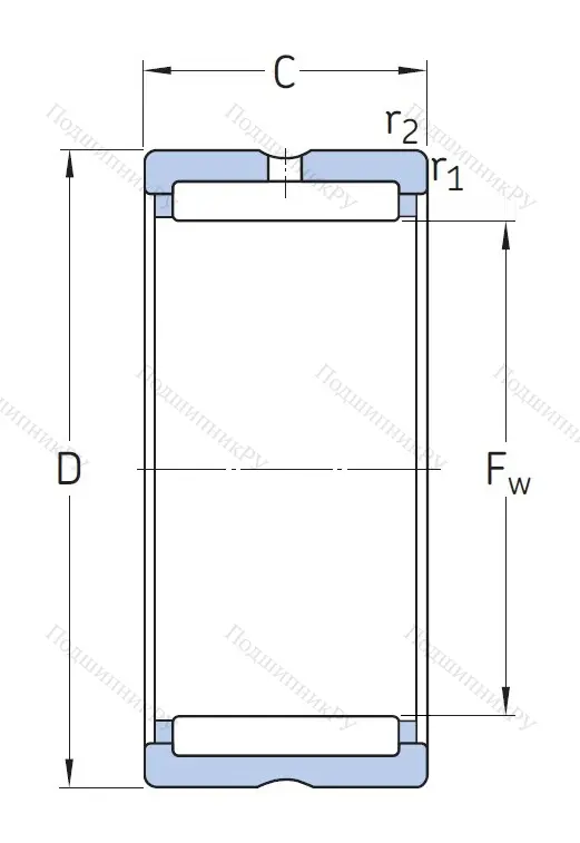Игольчатый подшипник NK 80/35 от производителя  SKF