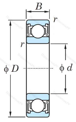 Однорядный шариковый подшипник 6215 2RS CM от производителя  KOYO