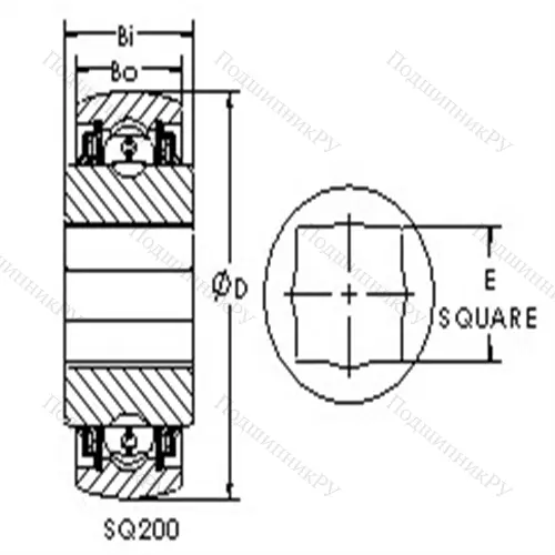Подшипники шариковые радиальные с квадратным отверстием SQ 208-100X от производителя  AST