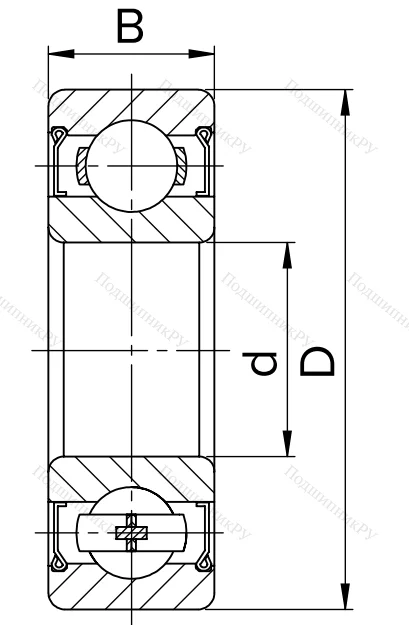 Шариковый однорядный подшипник 80210 (6210 ZZ) в Челябинске