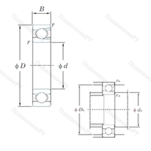 Подшипник шариковый радиальный M 6308B