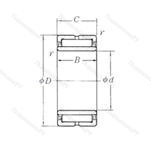 Подшипник игольчатый радиальный NA 6915