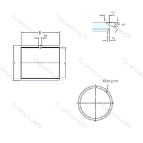 Подшипник скольжения PCM 040503 E/VB 055 от производителя  SKF
