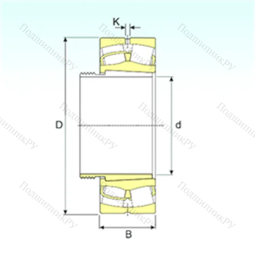 Подшипник роликовый радиальный самоцентрирующийся 21318 K+AHX 318 от производителя  ISB