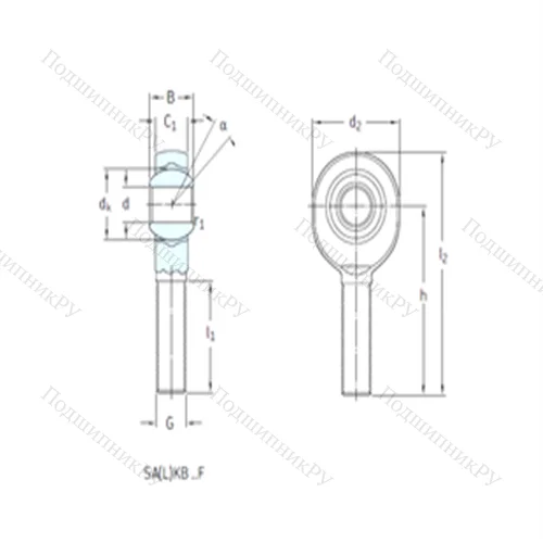 Подшипник скольжения сферический SAKB 6F