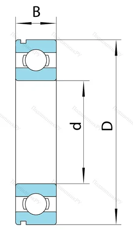 Шариковый однорядный подшипник 50316 (6316 N) в Челябинске