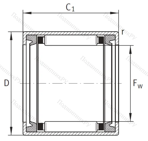 Игольчатый подшипник HK 1416 2RS L 271 от производителя  INA
