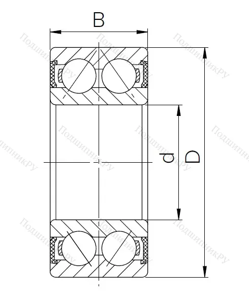 Радиально-упорный шариковый подшипник 3056210 2RS (3210 2RS) в Челябинске