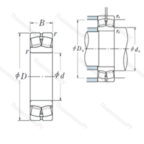 Подшипник роликовый радиальный самоцентрирующийся 22213EAE 4