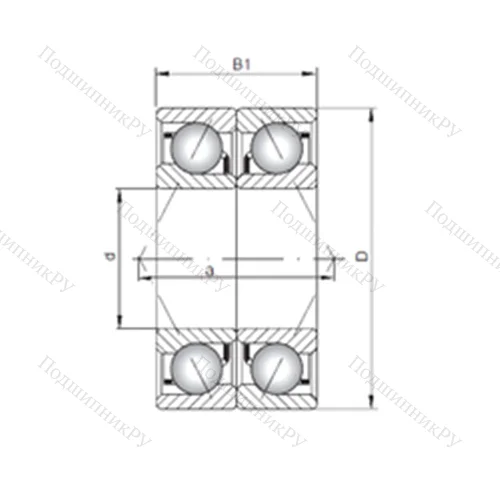 Подшипник шариковый радиально-упорный 7044 B-UO от производителя  CX