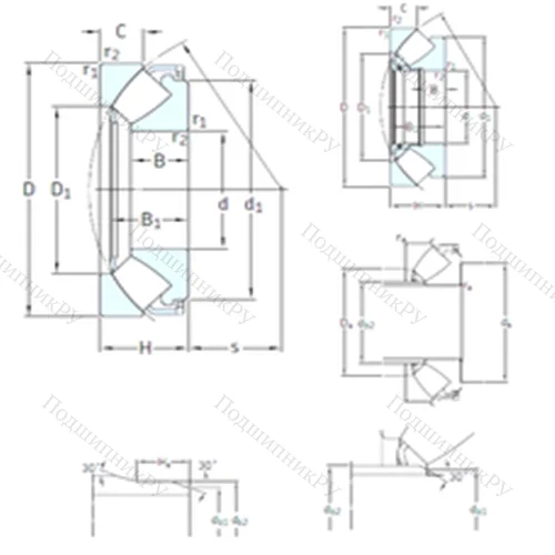 Подшипник роликовый упорно-радиальный 29344E от производителя  SKF