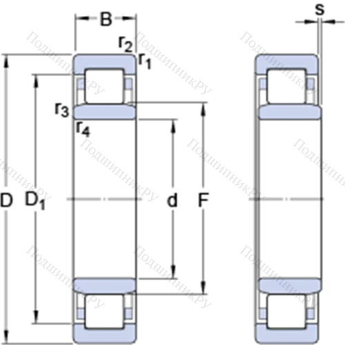 Однорядные цилиндрические роликоподшипники NU 207 ECM