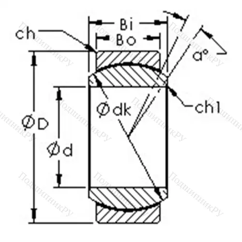 Подшипник скольжения сферический GEBJ 18C от производителя  AST