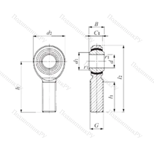 Подшипник скольжения сферический POS 14EC от производителя  IKO