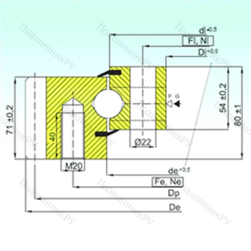 Подшипник шариковый опорно-поворотный EB 1.25.1155.200-1STPN