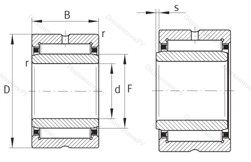 Игольчатый подшипник NA 49/28 XL от производителя  INA