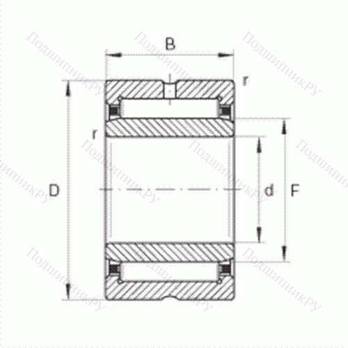 Подшипник роликовый игольчатый NA 4832 от производителя  INA Подшипник роликовый игольчатый NA 4832 от производителя  INA