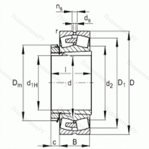 Подшипник роликовый самоустанавливающийся 23256-E 1A-K-MB 1 + H 2356X от производителя  FAG