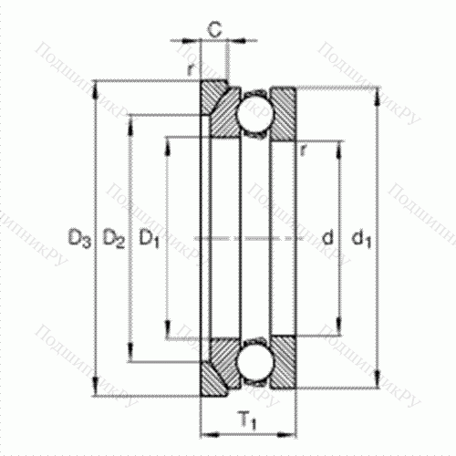 Подшипник шариковый упорный 53204 + U 204 от производителя  FAG