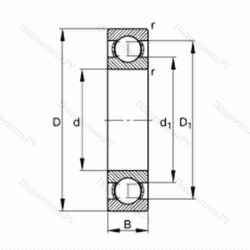 Подшипник шариковый радиальный 61892-M от производителя  FAG Подшипник шариковый радиальный 61892-M от производителя  FAG