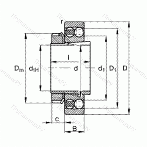 Подшипник шариковый радиально-сферический 2206-K-TVH-C 3 + H 306 от производителя  FAG